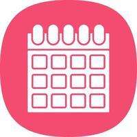 Calendar Glyph Curve Icon vector