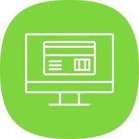Online Payment Line Curve Icon vector