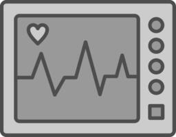 ECG Machine Fillay Icon vector