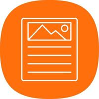 News Paper Line Curve Icon vector