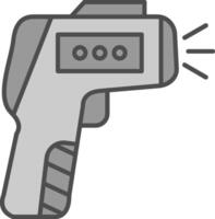 termómetro pistola relleno icono vector