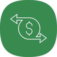 Money Transfer Line Curve Icon vector