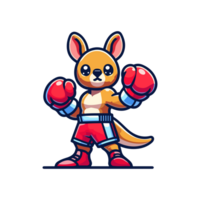 cute icon character kangaroo boxer png