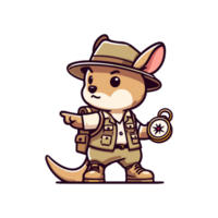 cute icon character kangaroo adventure png