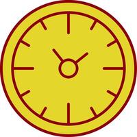 reloj hora línea dos color icono vector