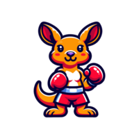 cute icon character kangaroo boxer png