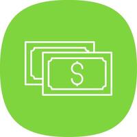 Dollar Currency Line Curve Icon vector