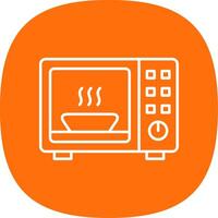 Microwave Line Curve Icon vector