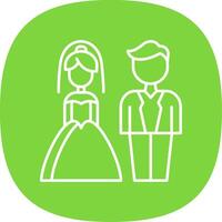 Couple Line Curve Icon vector