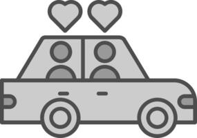 Boda coche relleno icono vector