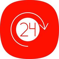 Open 24 Hours Line Two Color Icon vector