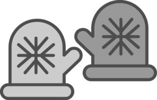 Winter Gloves Fillay Icon vector