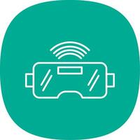 Vr Glasses Line Curve Icon vector