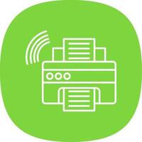 Printer Line Curve Icon vector