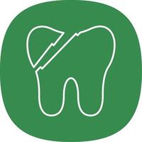 Broken Tooth Line Curve Icon vector