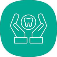 Dental Care Line Curve Icon vector