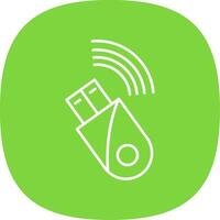 Usb Modem Line Curve Icon vector