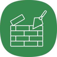 Brickwall Line Curve Icon vector