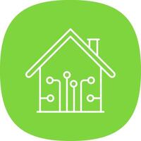Smart Home Line Curve Icon vector