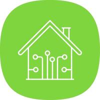 Smart Home Line Curve Icon vector