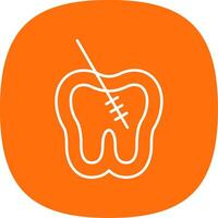 Root Canal Line Curve Icon vector