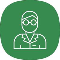 scientist Line Curve Icon vector