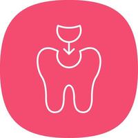 Tooth Filling Line Curve Icon vector