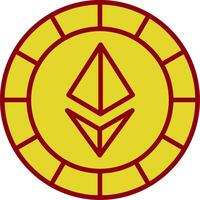 ethereum monedas línea dos color icono vector