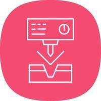 Metal Bending Machine Line Curve Icon vector