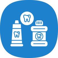 dental cuidado línea dos color icono vector