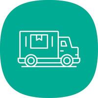 Delivery Truck Line Curve Icon vector