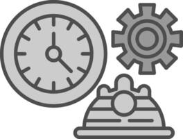 trabajando horas relleno icono vector