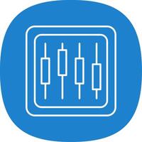 diagrama línea curva icono vector