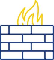 Firewall Line Two Color Icon vector