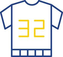 camiseta de fútbol línea icono de dos colores vector
