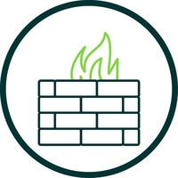 Firewall Line Circle Icon vector