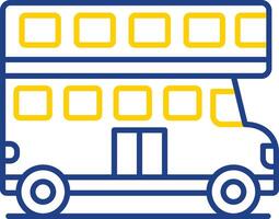 Double Bus Line Two Color Icon vector