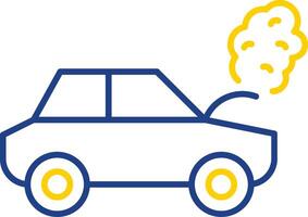 Broken Car Line Two Color Icon vector