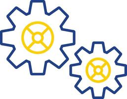 Gear Line Two Color Icon vector