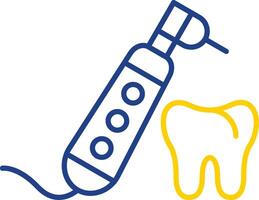 Dental Drill Line Two Color Icon vector