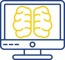 brain Line Two Color Icon vector