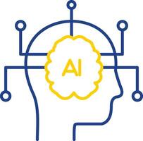 Artificial Intelligence Line Two Color Icon vector