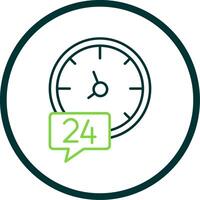 24 Hours Line Circle Icon vector