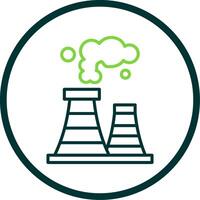 Air Pollution Line Circle Icon vector