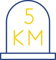 kilometer Line Two Color Icon vector