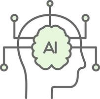 Artificial Intelligence Fillay Icon vector