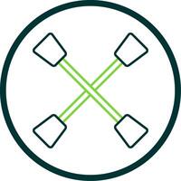 Paddles Line Circle Icon vector
