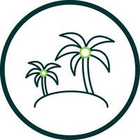 Island Line Circle Icon vector