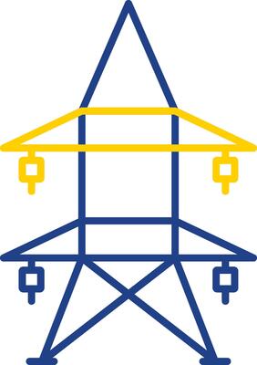 Electric Tower Line Two Color Icon
