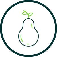 Pear Line Circle Icon vector